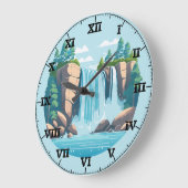 Horloge murale Cascade dans les montagnes Rocheuse (Angle)