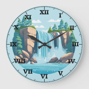 Horloge murale Cascade dans les montagnes Rocheuse