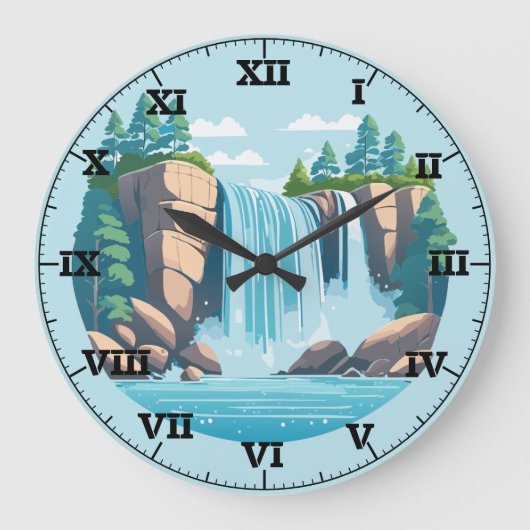 Horloge murale Cascade dans les montagnes Rocheuse (Recto)
