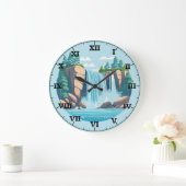 Horloge murale Cascade dans les montagnes Rocheuse (Maison)