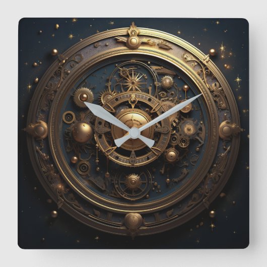Horloge murale céleste Steampunk (Recto)