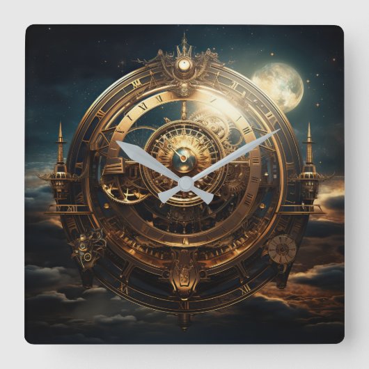 Horloge murale céleste Steampunk (Recto)
