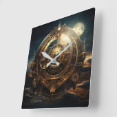 Horloge murale céleste Steampunk (Angle)