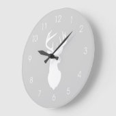 Horloge murale cerf Buck - Gris (Angle)