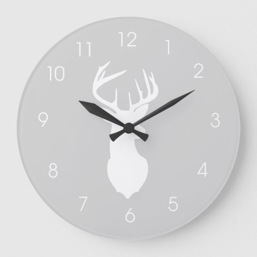 Horloge murale cerf Buck - Gris (Recto)