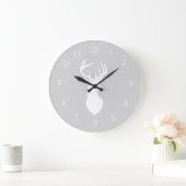 Horloge murale cerf Buck - Gris (Maison)