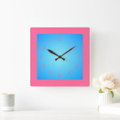 Horloge murale Cerice Pink Boarder / Blue Face (Maison)