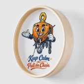 Horloge murale Chain Hoist Mascot Keep Calm (Angle)