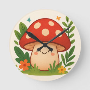 Horloge murale champignon esthétique mignon