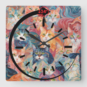 Horloge murale chat