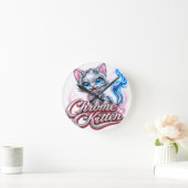 Horloge murale Chat chromé (Maison)