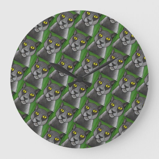 Horloge murale chat gris (Recto)