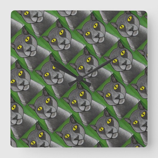 Horloge murale chat gris (Recto)