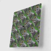 Horloge murale chat gris (Angle)