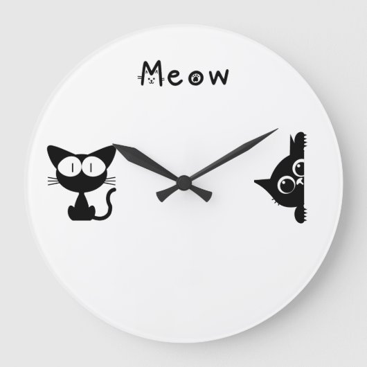 Horloge Murale Chat Minimaliste (Recto)