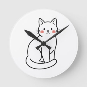 Horloge murale chat minimaliste – Design de chaton