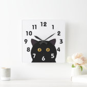Horloge murale chat noir (Maison)