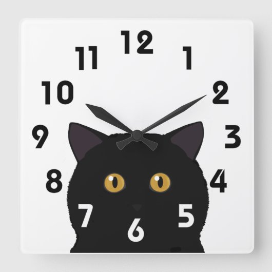 Horloge murale chat noir (Recto)