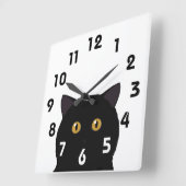 Horloge murale chat noir (Angle)