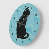 Horloge murale chat noir (Angle)