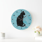 Horloge murale chat noir (Maison)
