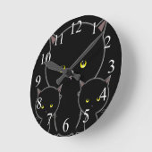 Horloge murale Chats noirs mignons (Angle)