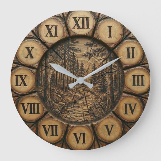 Horloge murale chemin forestier rustique (Recto)