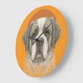 Horloge murale chien Saint-Bernard (Angle)