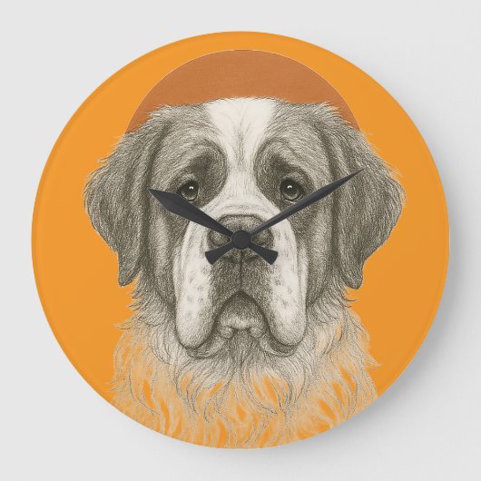 Horloge murale chien Saint-Bernard (Recto)