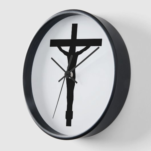Horloge murale chrétienne - Conception de crucifix (Angle)