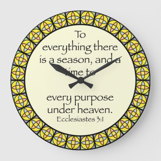 Horloge murale chrétienne - Ecclesiastes 3:1 (Recto)