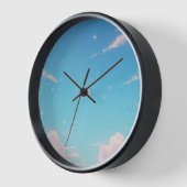 Horloge murale ciel bleu nuages (Angle)