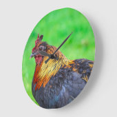 Horloge murale circulaire de poulet Maui (Angle)