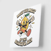 Horloge murale citron - Profitez au maximum (Angle)