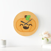 Horloge murale Citrouille Kawaii Jack-o'-lantern (Maison)