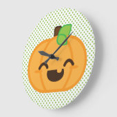 Horloge murale Citrouille Kawaii Jack-o'-lantern (Angle)