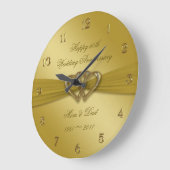 Horloge murale classique dorée pour les 50 ans de  (Angle)