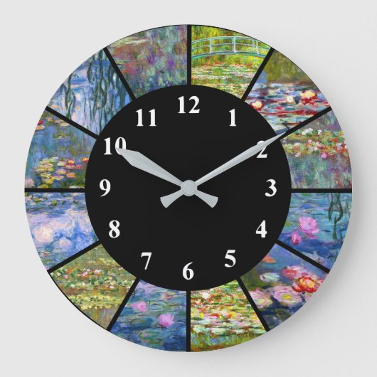Horloge murale Claude Monet Peintures de nénuphars (Recto)