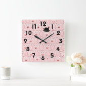 Horloge murale cochon dans un chapeau (Maison)