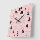 Horloge murale cochon dans un chapeau (Angle)