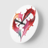 Horloge murale cœur pastel (Angle)