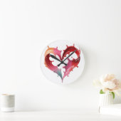 Horloge murale cœur pastel (Maison)