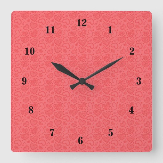Horloge murale coeurs - Romantique (Recto)
