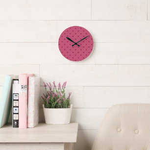 Horloge murale coeurs rouges
