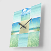 Horloge murale Collage Ocean Beach (Angle)