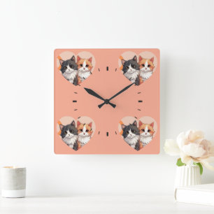 Horloge murale Collage photo personnalisée
