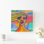 Horloge murale colorée d'art Abstrait (Maison)