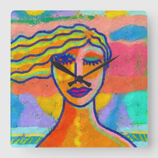 Horloge murale colorée d'art Abstrait (Recto)