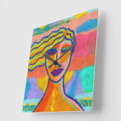 Horloge murale colorée d'art Abstrait (Angle)