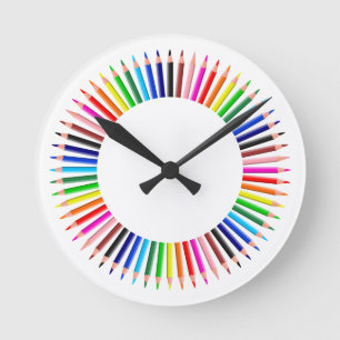 Horloge murale colorée de crayon